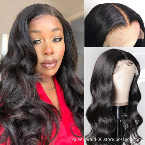 13x4 Lace Front Human Hair Wigs Body Wave Wigs Brazilian Virgin Human Hair Lace Wigs Pre Plucked with Baby Hair Natural Color